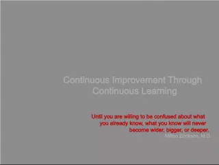 Continuous Improvement through Learning: Evolving Knowledge and Practice