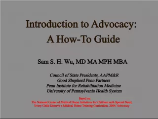 Introduction to Advocacy: A Guide for Physiatrists