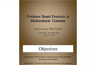 Evidence-Based Practices for Multicultural Clinical Relationships