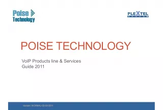 POISE TECHNOLOGY VoIP Products and Services Guide