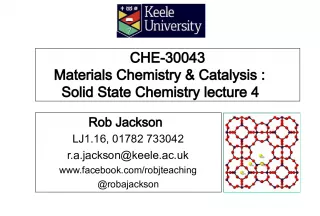 Defects in Crystalline Materials: Impacts on Solid State Chemistry and Catalysis