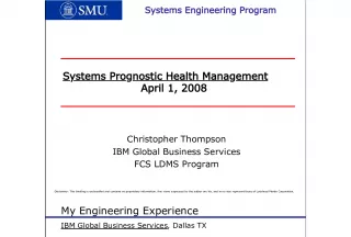 Systems Prognostic Health Management: An Overview