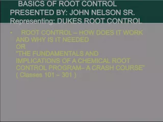 Root Control: Fundamentals, Implications, and Chemical Programs