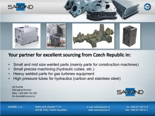 Excellent Sourcing of Welded Parts from Czech Republic with SAROND s.r.o.