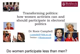 Women's Participation in Politics and Civic Engagement