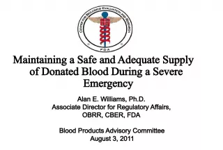 Maintaining Adequate Blood Supply During Emergencies