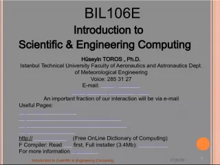 Introduction to Scientific Engineering Computing