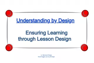 Ensuring Effective Learning through Understanding by Design