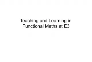 Teaching and Learning Functional Maths at E3: Mapping Guide for REF Skills and Curriculum Standards
