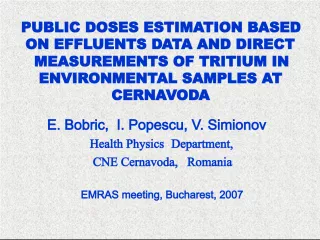 Public Doses Estimation and Environmental Monitoring at Cernavoda Nuclear Power Plant