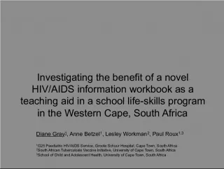 Investigating the Benefit of a Novel HIV/AIDS Information Workbook in a School Life Skills Program in Western Cape, South Africa