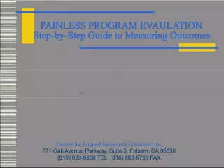 Painless Program Evaluation: Step by Step Guide to Measuring Outcomes