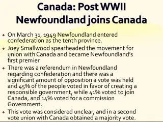 Newfoundland's Confederation with Canada