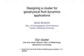 Designing a High-Performance Cluster for Geophysical Fluid Dynamics Applications