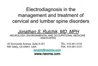 Electrodiagnosis for Cervical and Lumbar Spine Disorders: Management and Treatment