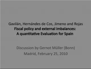 Fiscal Policy and External Imbalances in Spain