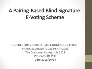 A Pairing Based Blind Signature E-Voting Scheme
