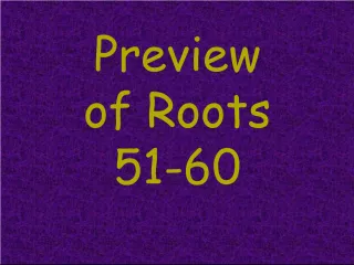 Preview of Roots 51-60: Exploring Clus Close Shut