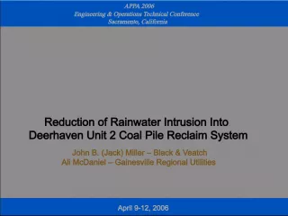 Reduction of Rainwater Intrusion Into Deerhaven Unit 2 Coal Pile Reclaim System