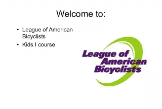 League of American Bicyclists Kids I Course with Experienced Instructor Chris Daigle