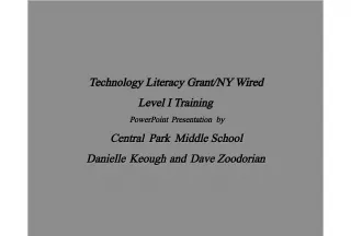 Technology Literacy Grant NY Wired Level I Training PowerPoint Presentation