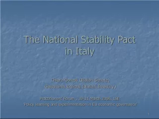 National Stability Pact and Local Fiscal Relationships in Italy