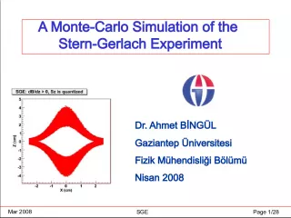 Monte Carlo Simulation of the Stern Gerlach Experiment