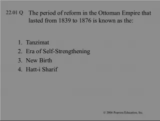 The Tanzimat Reform Era in the Ottoman Empire