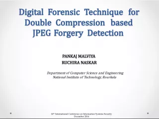 Digital Forensic Technique for Double Compression based JPEG Forgery Detection.