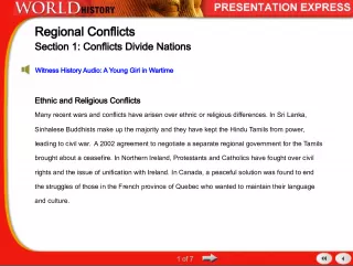 Ethnic and Religious Conflicts in Modern Times