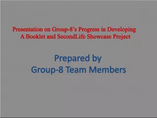 Progress Update on Developing a Booklet and Second Life Showcase for Wireless Technologies