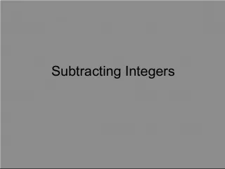 Subtracting Integers and Additive Inverse Warm Up