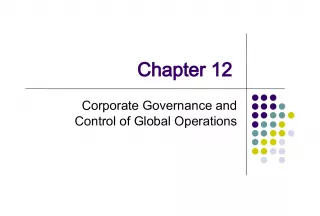 Corporate Governance in Global Operations