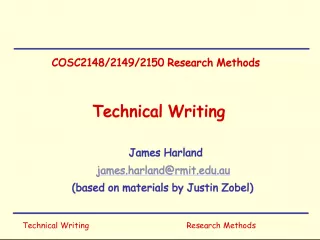 Technical Writing Research Methods and Scientific Papers