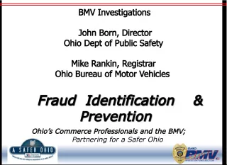 Fraud Prevention and Identification at Ohio BMV