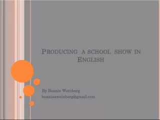 Producing a School Show in English: A Guide to Improve Vocabulary and Have Fun