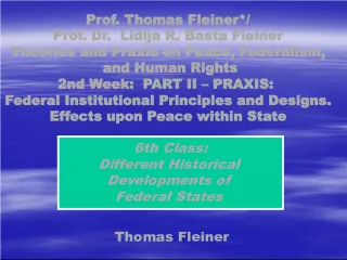 Comparative Study of Federalism in Different Historical Periods