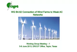 WG B4 62 Connection of Wind Farms to Weak AC Networks Meeting & CIGR: International Council on Large Electric Systems