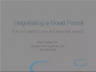 Negotiating a Good Permit: Understanding the Basics of NPDES