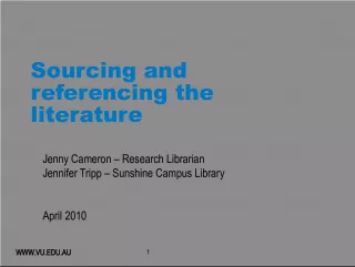 Sourcing and Referencing the Literature: A Guide for Academic Research