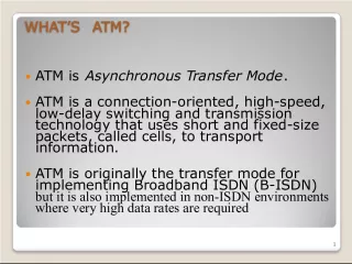 ATM as a High-Speed, Connection-Oriented Transmission Technology