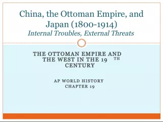 The Decline of the Ottoman Empire: Internal Troubles and External Threats