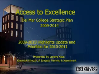 Access to Excellence: Del Mar College Strategic Plan 2009-2014