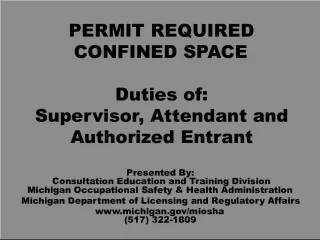 PERMIT REQUIRED CONFINED SPACE: Duties of Supervisor, Attendant, and Authorized Entrant