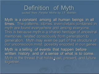 The Definition and Significance of Myth