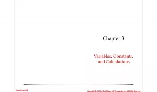 Chapter 3: Variables, Constants, and Calculations